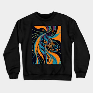 Abstract Colorful Ink Swirl Crewneck Sweatshirt